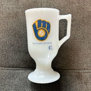 1970's MILWAUKEE BREWERS IHOP COFFEE MUG FROSTED MILK CUP Vintage Mug Glass MLB